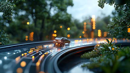 Innovative cybersecure digital finance systems enhancing global transactions on a modern roadway futuristic environment dynamic viewpoint