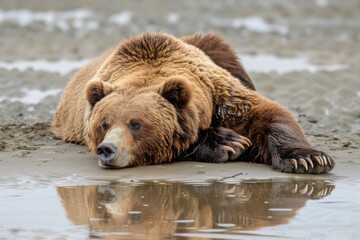 Obraz premium Grizzly Bear in Its Natural Habitat