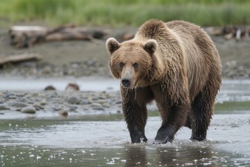 Grizzly Bear in Its Natural Habitat