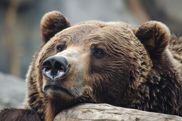 Obraz premium Grizzly Bear in Its Natural Habitat