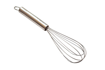 Obraz premium Stainless Steel Egg Beater Isolated on a Transparent Background for Kitchen Use and Culinary Preparations in Modern Cooking