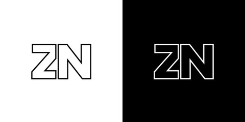 Letter Z and N, ZN logo design template. Minimal monogram initial based logotype.