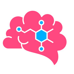 Dopamin hormone symbol and Dopamine Receptor