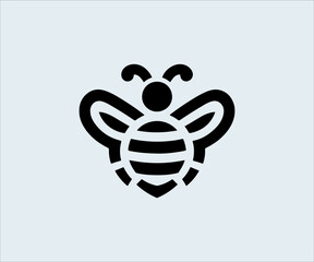 Bee logo design vector template. Bee icon. Bee vector illustration.