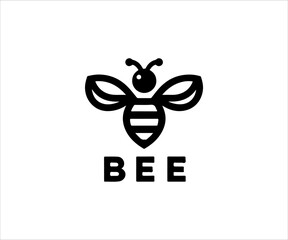 Bee logo design vector template. Bee logo concept. Bee icon.