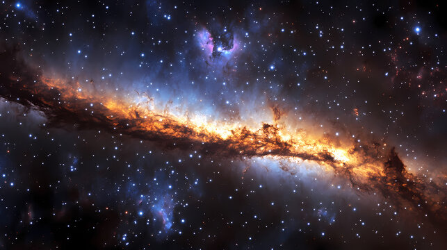 A wonderful galactic landscape. Galactic Ridge. Illustration