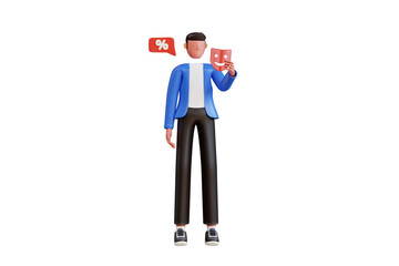 Fake Person 3D Illustration. Bad Man Wearing Good Mask 3D Illustration