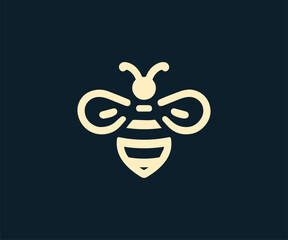 Bee logo design vector template. Honey bee icon. Honey bee icon.