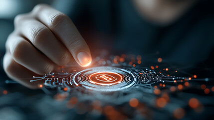 Securing digital health systems with glowing cyber locks technology hub visual content futuristic environment close-up viewpoint cybersecurity concept