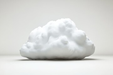 Single white cloud isolated on white background.