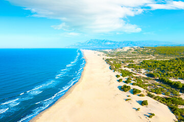 Aereal view of an untouched Patara Beach in Antalya,Turkey