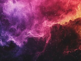 Fototapeta premium Vibrant Cosmic Nebula with Streaks of Pink, Purple, and Orange against a Starry Background