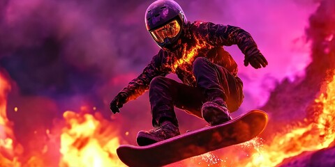 volcano boarding action shot in protective gear