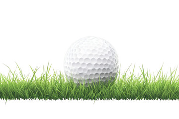 Golf Ball Lies on Green Grass with Fairway Concept