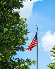American Flag Waving in the Breeze
