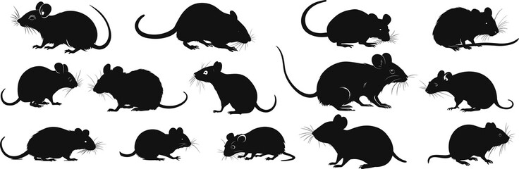 Minimalist Mouse and Rat Silhouettes with Modern Designs