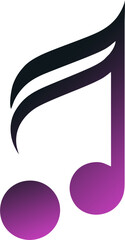 note logo, good teste of music, treble clef icon