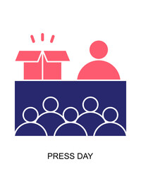 Product presentation icon filled with two colors