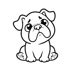 Cute little dog. Coloring book for children. Vector illustration.