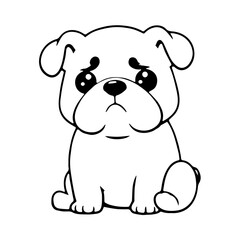Cute little dog. Coloring book for children. Vector illustration.