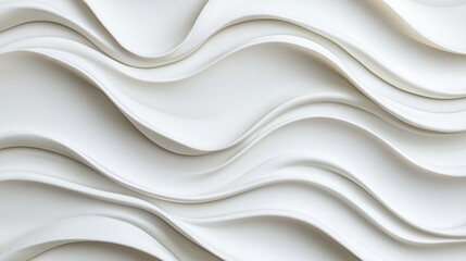 Obraz premium Elegant White Abstract Wave Pattern for Modern Interior Design