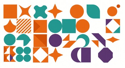 Geometric patterns with bold lines and contrasting colors, perfect for modern designs