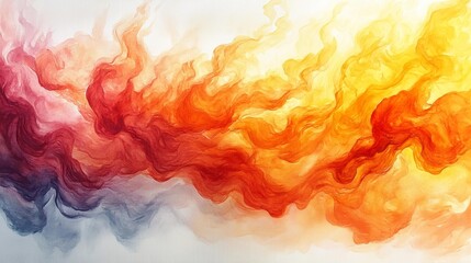 Ethereal flames in soft watercolor with glowing gradients. Generative AI