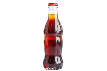 Classic Cola Bottle With Condensation on Transparent Background Perfect for Design Projects