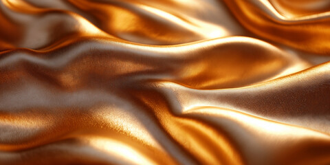 Fototapeta premium Silky golden fabric close-up textile studio high-quality imagery soft and glossy appearance eye-level perspective luxurious texture exploration