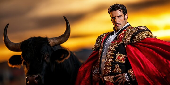 matador fighting bull