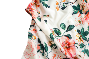 Floral Pattern Blouse With Vibrant Colors and Intricate Design on Isolated Transparent Background