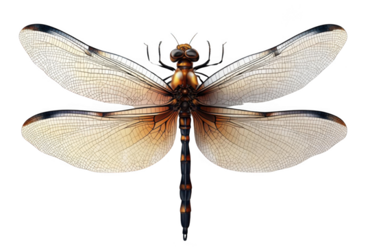 Dragonfly Shows Intricate Wing Details, Insect Anatomy and Nature's Design.