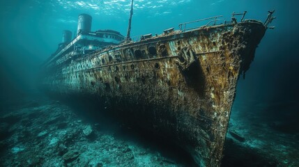 Exploring the titanic wreck site atlantic ocean underwater deep sea immersive experience
