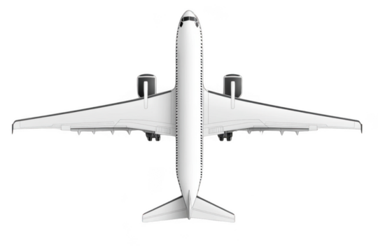 White Airplane Soars through Dark Sky, Passenger Jet Takes Flight, Aerial View Aircraft, Aviation Journey Concept.