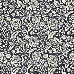 Seamless Vintage Floral Pattern – Elegant Ornamental Botanical Design