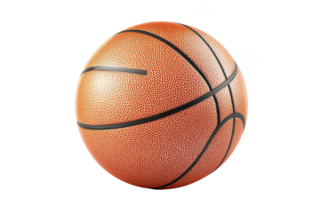 Basketball Rests on Black Background, Ready for Game Time with Sports Theme