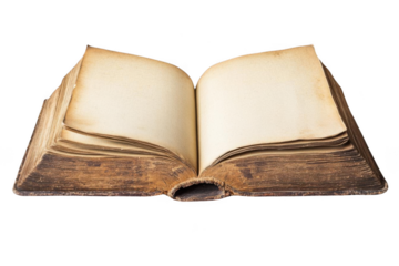 Open Old Book Shows Blank Pages with History and Literature Concept Theme