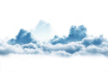 Clouds Drift Across a Clear Blue Sky, Atmosphere with Dreamy Cloud Formations