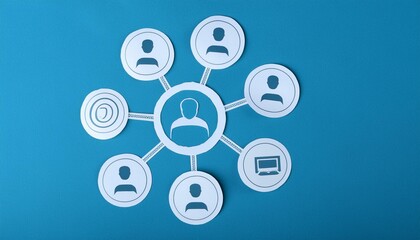 복지시설을 나타내는 건물들과 그 주변의 아이템들이 포함된 종이인형
