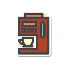ステッカー日用品家電関連の単品アイコン　コーヒーメーカー
