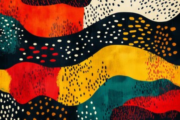 Obraz premium Abstract colorful waves pattern with dots and lines.