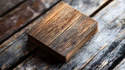 Fototapeta premium Rustic Business Card Design with Authentic Wood Textures and Earthy Tones