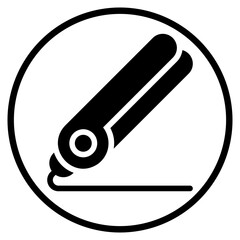 hair iron glyph icon