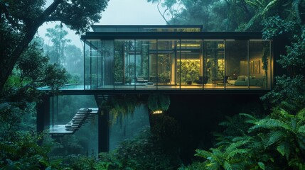 Fototapeta premium house IN THE MIDDLE OF THE FOREST