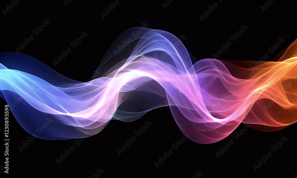 Aufkleber abstract colorful waves flowing dark background design