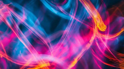 Abstract Light Painting Photography Blue Pink Red Orange Swirls