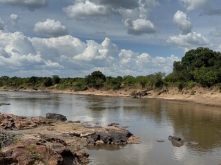 river and clouds