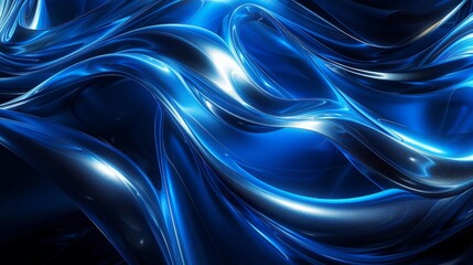 Abstract Blue Liquid Metal Background Wallpaper