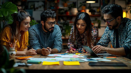 Fototapeta premium diverse team brainstorming growth opportunities