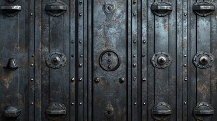 Fototapeta premium A high-resolution iron background with a deep matte texture and slight oxidized appearance.